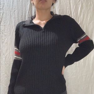 Casual black/red/white sweater